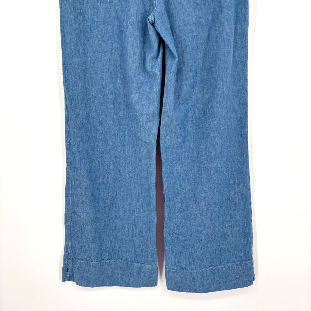 Pilcro Anthropologie High Waisted Wide Leg Chambray Trouser Jeans Sz 28 Linen - Picture 10 of 13